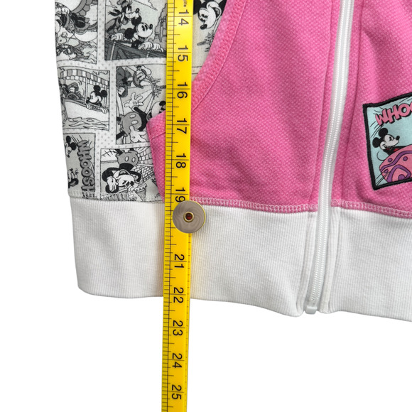 Disney Parks Mickey Mouse Comic Strip Print Full Zip Hoodie Womens Size XS - Picture 8 of 8
